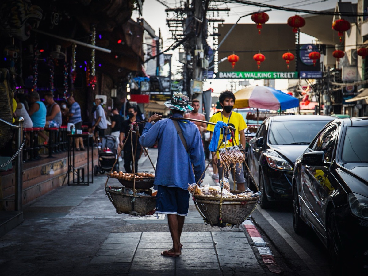 Vendedor de comida callejera en Shanghai